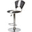 Tabouret de bar 47755NB - VIP CHAISE DE BAR TELESCOPIQUE PU ET METAL 45X52X95/117 H Noir & Blanc - Lot de 2