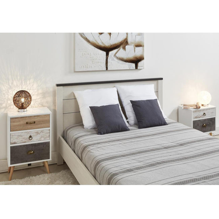 Chevet 60162BG - Vinden Beige & Blanc - Lot de 1