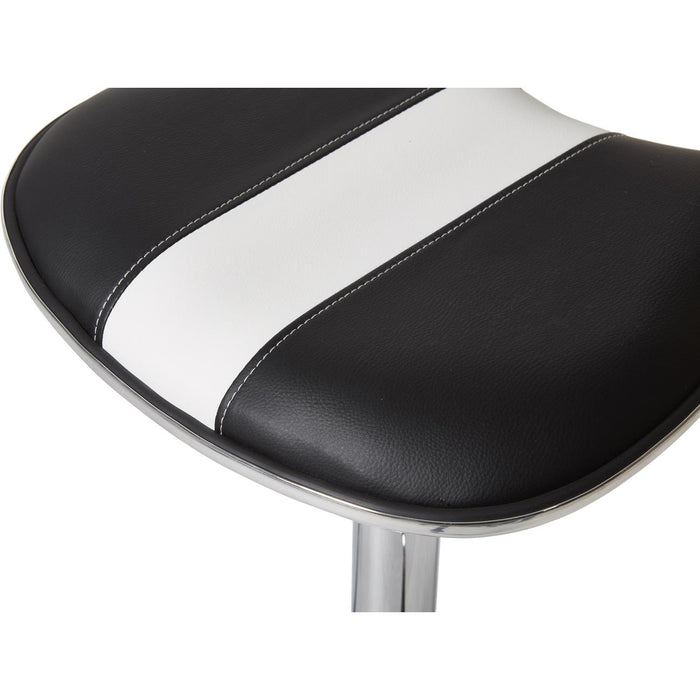 Tabouret de bar 47755NB - VIP CHAISE DE BAR TELESCOPIQUE PU ET METAL 45X52X95/117 H Noir & Blanc - Lot de 2