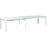 Table de repas 50308BL - HOUSTON TABLE METAL PLATEAU VERRE 3 ALLONGE BOIS LAQUE  210/360x1x76 - Lot de 1