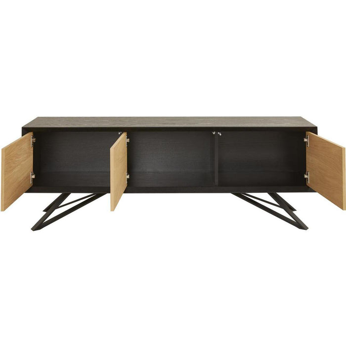 Meuble TV 49126NA - ST MORITZ Noir & Marron - Lot de 1