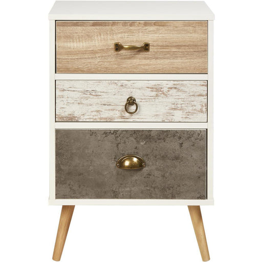 Chevet 60162BG - Vinden Beige & Blanc - Lot de 1
