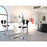 Tabouret de bar 47755NB - VIP CHAISE DE BAR TELESCOPIQUE PU ET METAL 45X52X95/117 H Noir & Blanc - Lot de 2