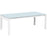 Table de repas 50308BL - HOUSTON TABLE METAL PLATEAU VERRE 3 ALLONGE BOIS LAQUE  210/360x1x76 - Lot de 1
