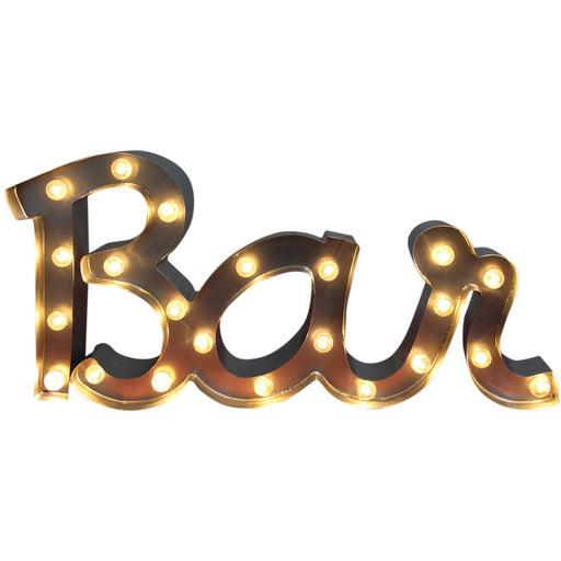 Suspension 40975GR - MOT "BAR" METAL LUMINEUX LED A PILES 2AA NON FOURNIES 52X5X23 - Lot de 1