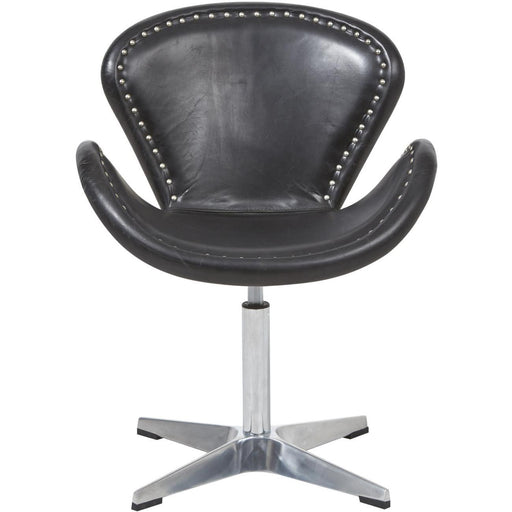 Chaise 47640NO - SPOON FAUTEUIL AVIATEUR CUIR VINTAGE VIEILLI 61X62X79 Noir - Lot de 1