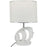 Lampe 47854BL - LAMPE CERAMIQUE VISAGE AJ TISSU BLANC LISERET CHROME DIA 35 X 50 H - Lot de 1