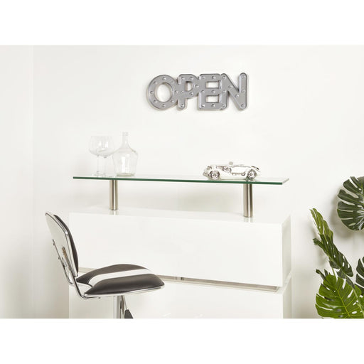 Suspension 40979GR - MOT "OPEN" METAL LUMINEUX LED A PILES 2AA NON FOURNIES 69X5X23 - Lot de 1
