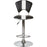 Tabouret de bar 47755NB - VIP CHAISE DE BAR TELESCOPIQUE PU ET METAL 45X52X95/117 H Noir & Blanc - Lot de 2