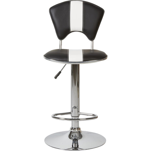 Tabouret de bar 47755NB - VIP CHAISE DE BAR TELESCOPIQUE PU ET METAL 45X52X95/117 H Noir & Blanc - Lot de 2