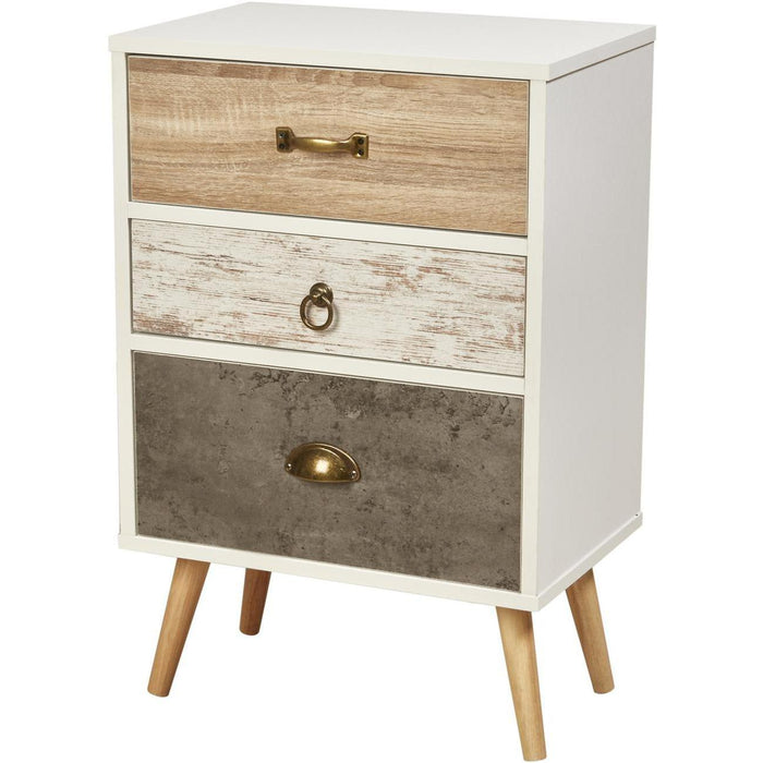 Chevet 60162BG - Vinden Beige & Blanc - Lot de 1