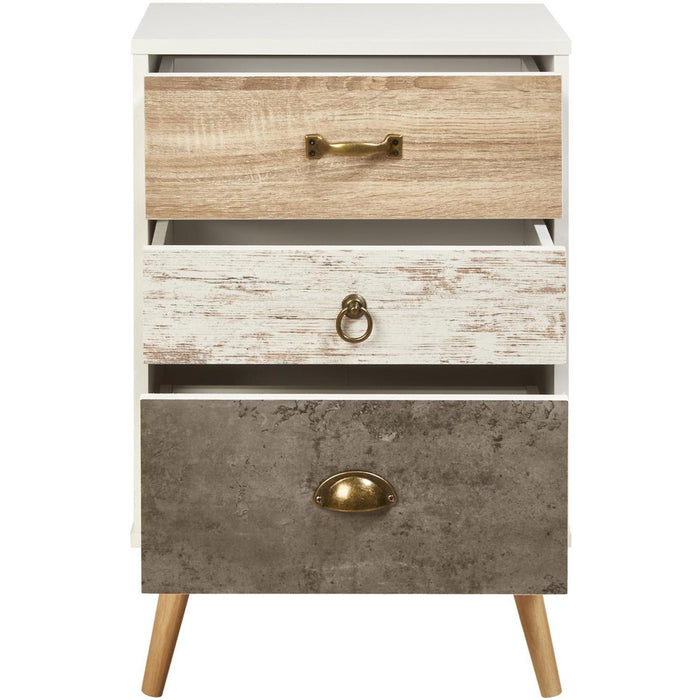 Chevet 60162BG - Vinden Beige & Blanc - Lot de 1