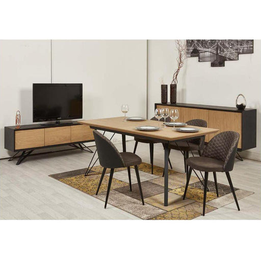 Meuble TV 49126NA - ST MORITZ Noir & Marron - Lot de 1