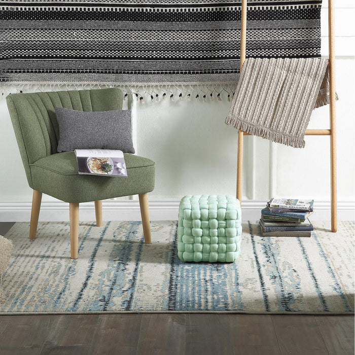Pouf 13836TU - Tina Bleu - Lot de 1