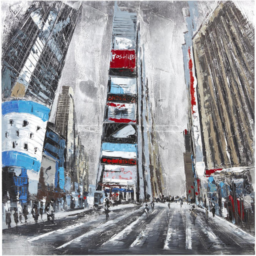Tableau 42432 - TABLEAU BATIMENT NEW YORK 100X100X3.5 Gris - Lot de 4